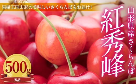 《先行予約 2027年6月中旬発送》山形県産さくらんぼ紅秀峰 秀品 2L玉 500gパック ギフト箱入り FSY-0008