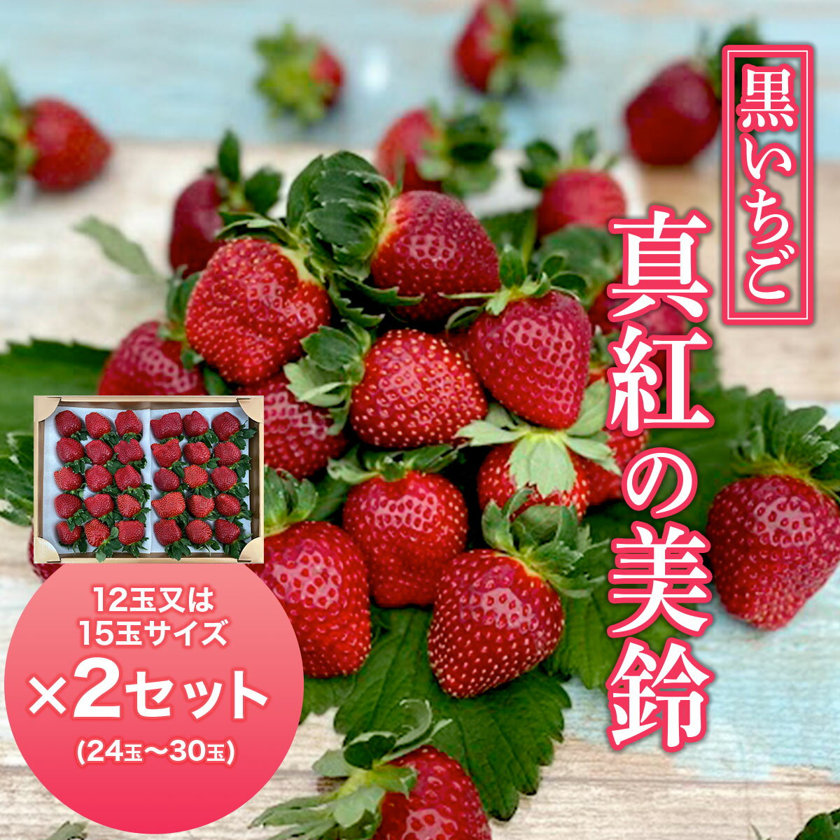 【ふるさと納税】 【2026年1月下旬発送開始】＜黒いちご＞真紅の美鈴 大サイズ 12玉又は15玉×2セット ふるさと納税 いちご 苺 イチゴ 千葉 大網白里市 送料無料 AB001