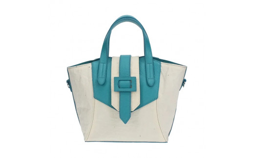 【和然WASHIKA】和紙×牛革ベルトデザインBAG カラー：ターコイズブルー
