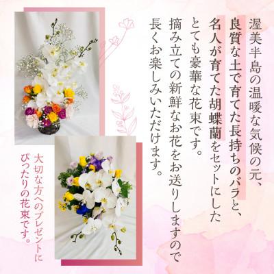 ふるさと納税 田原市 器に盛ったランとバラのアレンジ M　ギフト・プレゼントに最適 愛知県田原市 |  | 02
