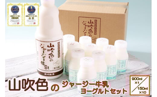 【山のいぶき】山吹色のジャージー牛乳・ヨーグルトセット　【FOODEX JAPAN 最高金賞】