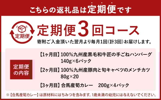 【3ヶ月定期便】 北九州 三種の定期便D