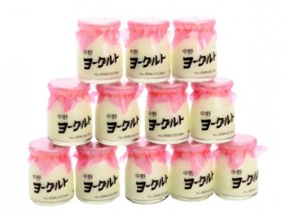 371 中野ヨーグルトお楽しみセット　（12個）　ヨーグルト 牛乳 発酵食品 美味しい 12個入り 乳酸菌 なめらか 瓶牛乳 乳製品 瓶ヨーグルト レトロ