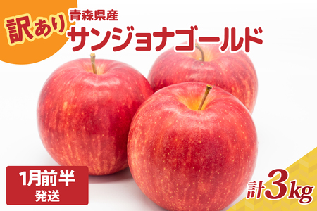 【2026年1月前半発送】りんご【訳あり】約3kg サンジョナゴールド | 青森県産りんご 家庭用りんご