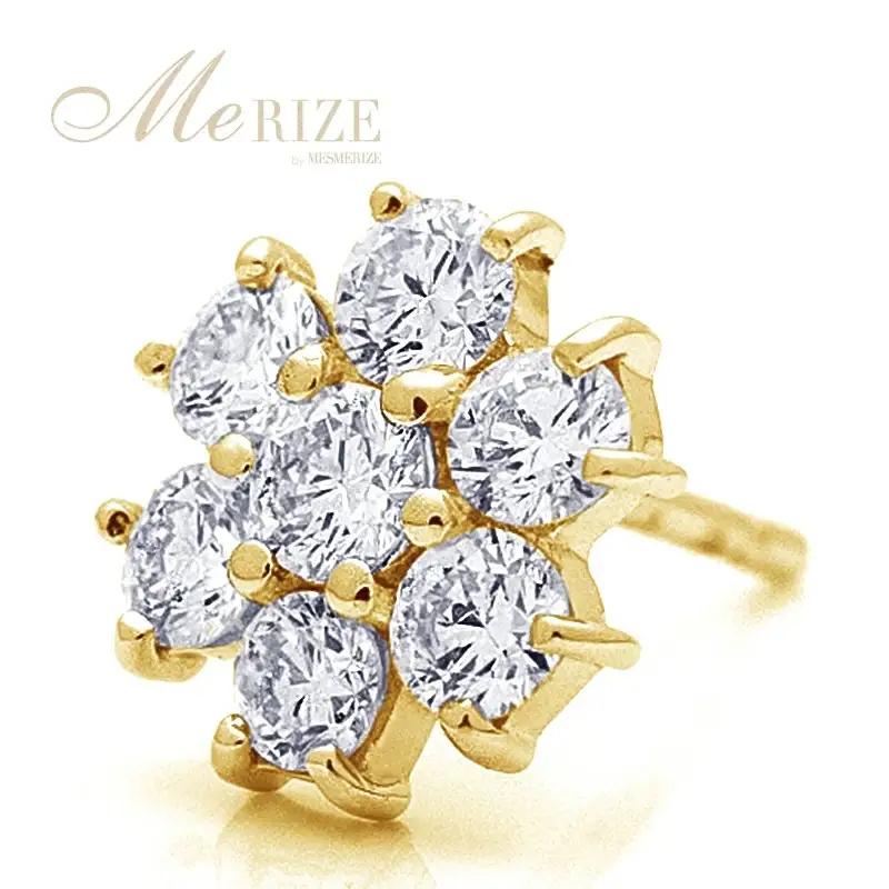 ピアス 天然 ダイヤモンド 0.7ct パヴェ スタッド フラワー ダブルロックキャッチ SIクラス【K18YG】P-149（KRP）M66-1411