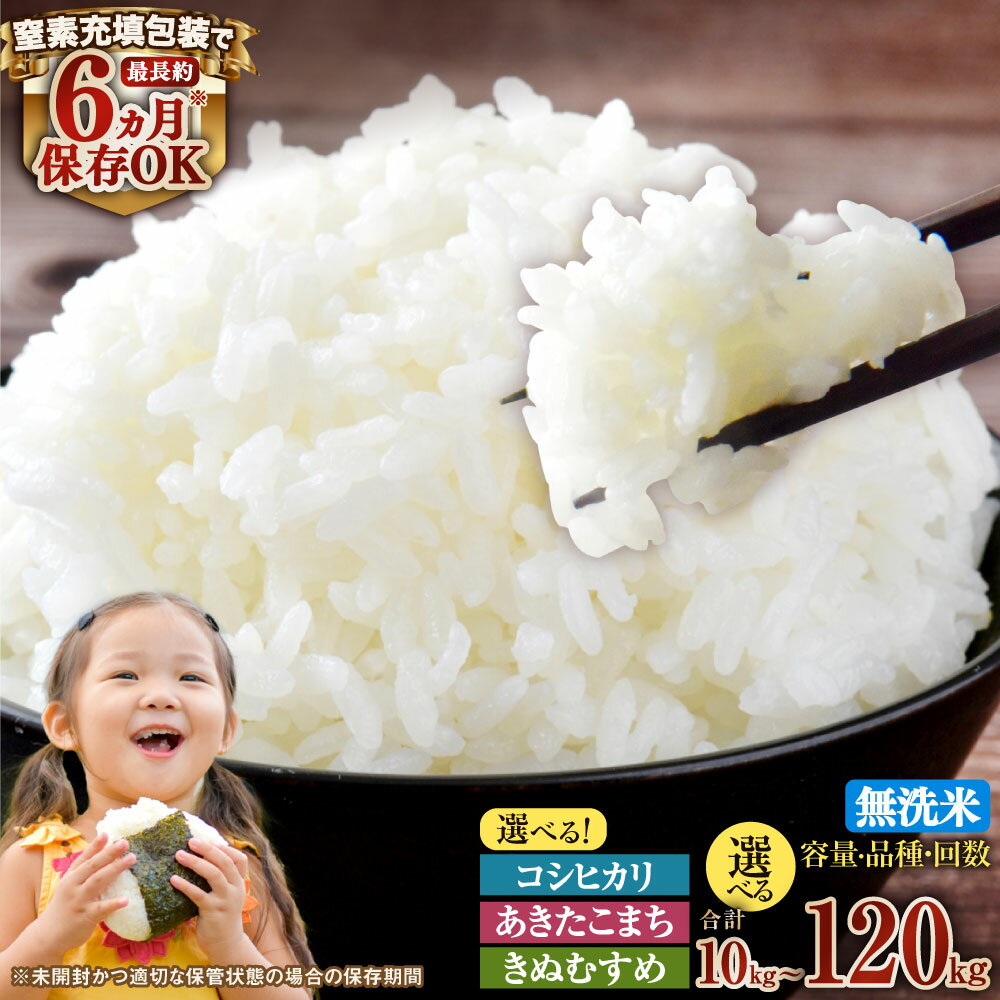 【ふるさと納税】＜選べる品種・内容量・定期便回数＞子育て応援米 奈義町産米 BG無洗米 あきたこまち / きぬむすめ / コシヒカリ 1回あたり5kg / 10kg【窒素充填包装】 1ヶ月毎 2回～12回 お米 米 こめ 無洗米 単一原料米 ごはん ご飯 定期便 国産 岡山県産 奈義町 送料無料