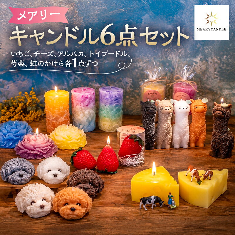 【ふるさと納税】 メアリーキャンドル6点セット 栃木県 那須塩原市 キャンドル ロウソク セット 詰め合わせ 雑貨 いちごキャンドル トイプードルキャンドル インテリア プレゼント ギフト 送料無料
