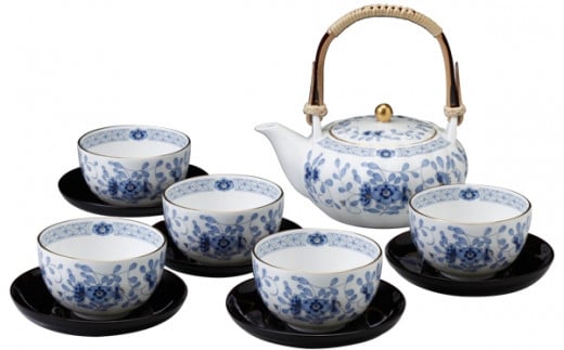 
【100-48】≪NARUMI≫【ミラノ】茶器揃（茶托付）*
