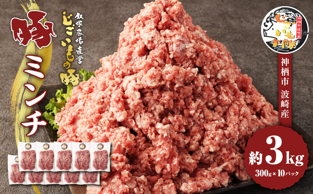 
豚ミンチ 約3kg 約300g×10パック 豚肉 豚 ミンチ 挽肉 ひき肉 豚ひき肉 茨城県 神栖市
