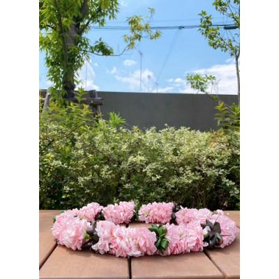 ふるさと納税 ふじみ野市 ハワイアンレイ生花　スプレーカーネーション(ピンク系:Kuiスタイル)