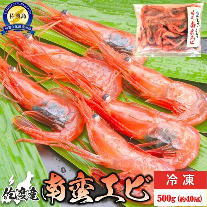 【ふるさと納税】佐渡産 南蛮エビ（甘エビ）冷凍 500g（約40尾） | 海老 魚介類 水産 食品 人気 おすすめ 送料無料