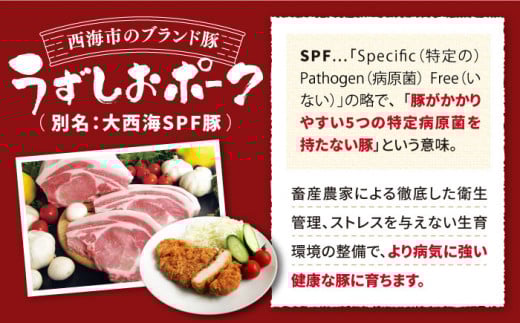 【2週間以内発送】長崎うずしおポーク SPF豚 ロース とんかつ用 計2kg（8枚入り×2パック） 訳あり ＜スーパーウエスト＞ [CAG117] 長崎 西海 豚肉 豚 ロース とんかつ トンテキ 贈