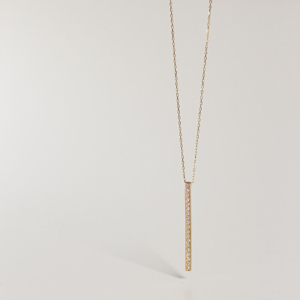 【ふるさと納税】【K18イエローゴールド ラボダイヤモンドネックレス】0.095ct 19粒のラボダイヤが美しいロングネックレス 全長70cm 　K18-N001