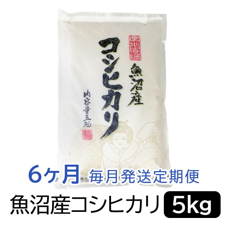 お米マイスター厳選！魚沼産コシヒカリ５kg×6ヶ月毎月発送 定期便　 新潟県 新潟 魚沼 魚沼産 こしひかり 5kg 5キロ  6回 頒布会 6か月