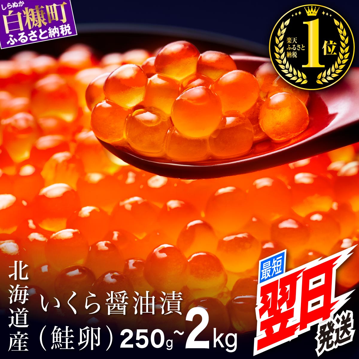 北海道白糠町 北海道海鮮紀行いくら(醤油味) 500g(250g×2)