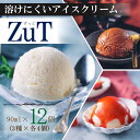 【ふるさと納税】 ZuT 溶けにくい アイス 12個(3種×各4) ミルク チョコレート イチゴ スイーツ デザート おやつ 人気 ジェラート ジャージー 牛乳 苺 フルーツ チョコ カカオ 贈答 プレゼント ギフト 食べ比べ 詰め合わせ セット 冷凍