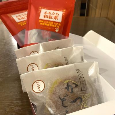 ふるさと納税 城里町 和紅茶とかつどら3個セット【つぶあん】