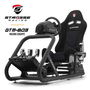 STRASSE GTM-B03 レーシングコックピット シート付 ／ コスティック ベースフレーム シート スエード生地 高剛性 公式ライセンス商品 ゲーミング 奈良県 御所市【cstk0003】