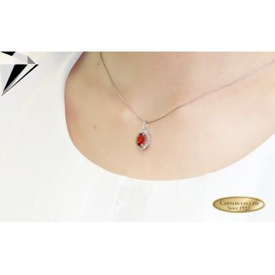 ふるさと納税 富士吉田市 プラチナ スペサルティンガーネット ダイヤモンド ペンダント ジュエリー ネックレス 品質保証書付き |  | 02