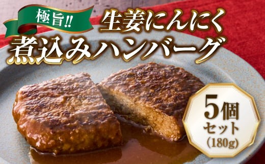 
極旨！生姜にんにく煮込みハンバーグ（180g）5個セット
