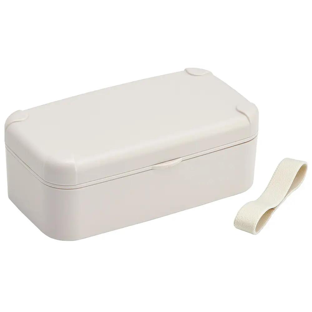 食洗機、電子レンジ対応 スマホスタンド付き 弁当箱 600ml 1段 箸付き PLB6SSH ベージュ 奈良県奈良市 4-174 716966