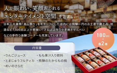 飛騨物産館オリジナルジュースセット 5種×各2本ずつ（計10本）| ジュース ドリンク 果物 野菜 フルーツ トマト 桃 りんご おいしい セット 飛騨高山 株式会社高山グリーンホテル NP001VC