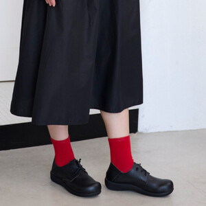 ゴム紐レースアップコンフォートシューズ｜ブラック  L(24.0cm) レディース スリッポン 幅広 甲高 外反母趾 ゆったり幅 大人気 靴