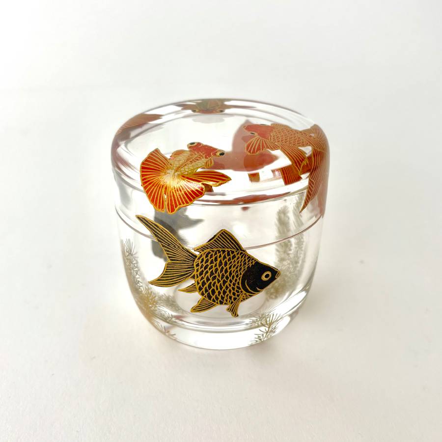 ＜うるしアートはりや＞金魚蒔絵アクリル大棗