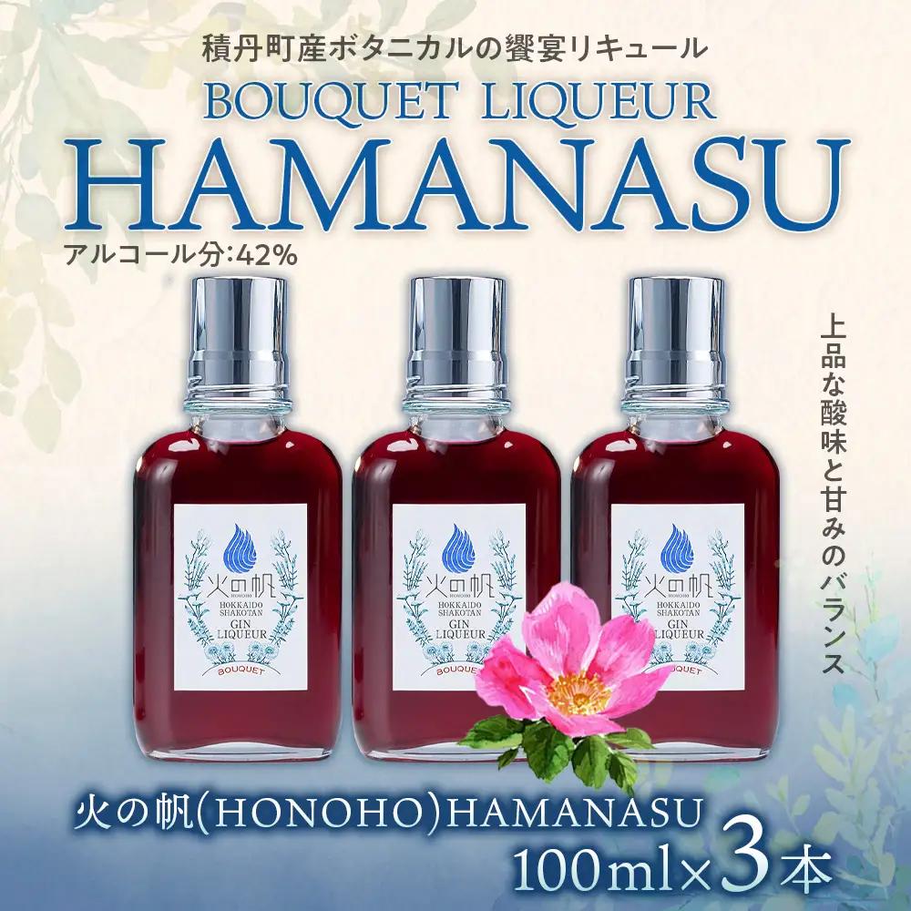 リキュール 北海道 積丹 酒 アルコール 火の帆 BOUQUET LIQUEUR HAMANASUGIN 100ml 3本