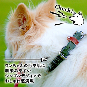 【本革首輪】　中型犬用　マイスタープラス　レザーカラー　＃２４　カーキ【 ペット 大阪府 松原市 】