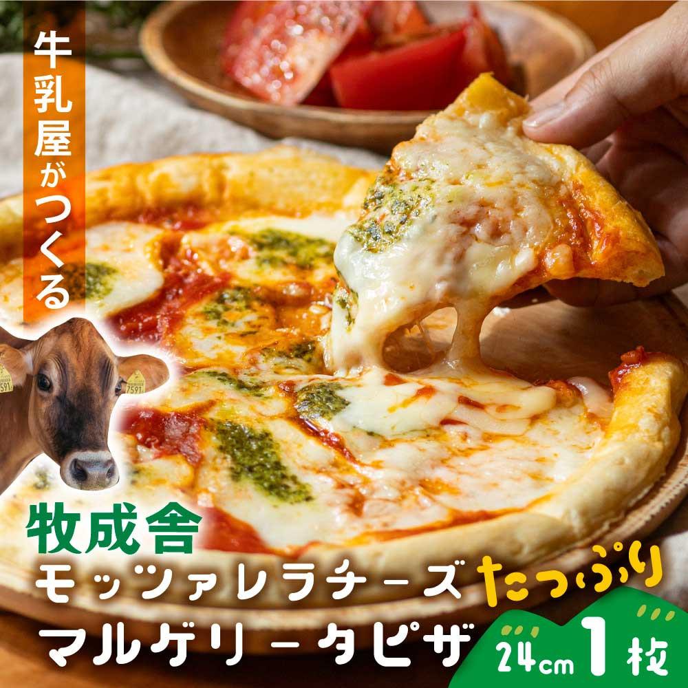 【ふるさと納税】＜牧成舎＞飛騨の牛乳屋さんが作った こだわりの モッツァレラたっぷりマルゲリータピザ（24cm×1枚） | ピザ チーズ 手造り おいしい 電子レンジOK 簡単調理 パーティ 飛騨高山 (有)牧成舎 DF039