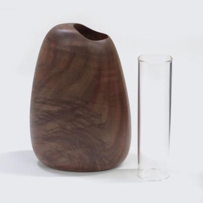 ふるさと納税 旭川市 SASAKIのMango vase - largewalnut【旭川クラフト木製品花瓶】03259 |  | 01