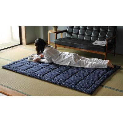 ふるさと納税 筑後市 筑後織コットンラグ:クロス(色:紺) |  | 02