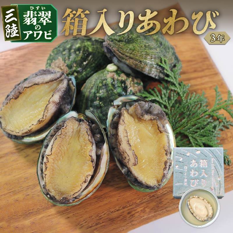 【ふるさと納税】 3年 箱入りあわび 2個セット 白ワイン煮風 缶詰 鮑 アワビ 翡翠鮑 箱入り 国産 海鮮 養殖 缶詰 保存食 防災 非常食 常温 常温保存 長期保存 簡単 お手軽 惣菜 ごはん 夕飯 おかず おつまみ 晩酌 米 丼 贈答品 お中元 お歳暮 大船渡 三陸 岩手県 国産