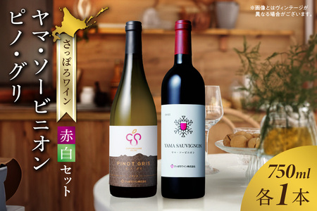 さっぽろワイン　赤白２本セット（750ｍｌ×2本）
