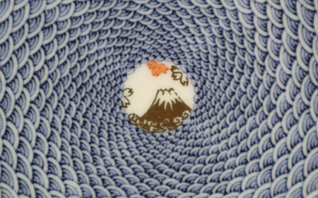 【波佐見焼】青海波尽くし富士 輪花盛皿【協立陶器】[TC133]