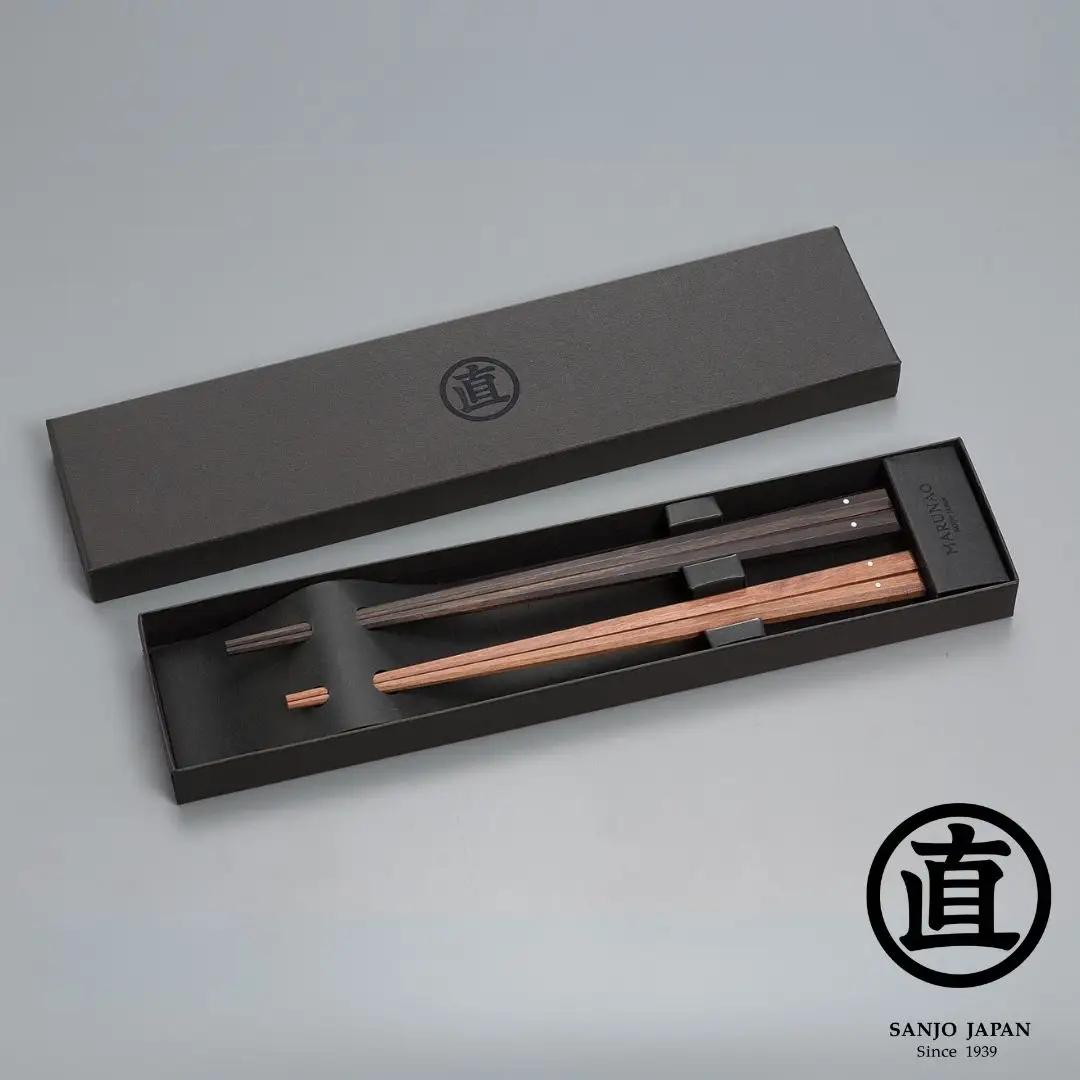 夫婦箸セット 特上百年八角箸 高級 贈答用 無塗 燕三条製 [マルナオ]