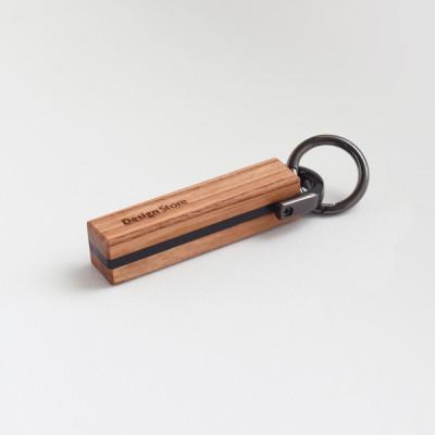 ふるさと納税 能美市 【Anew】寄木キーホルダーストレートタイプ  (ケヤキ)　マグネット付