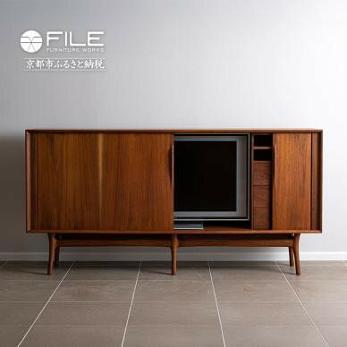 【ふるさと納税】【FILE FURNITURE WORKS】TVキャビネット＜SHUTTER TV CABINET＞［ 京都 家具 インテリア テレビ おしゃれ 人気 おすすめ 国産 職人 一点もの オーダー 東京 田園調布 ショールーム 通販 送料無料 ふるさと納税 ］