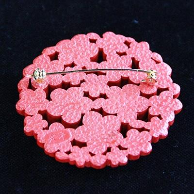ふるさと納税 日出町 つげ細工 ブローチ(桜/拭き漆仕上げ)　約5.5cm |  | 01