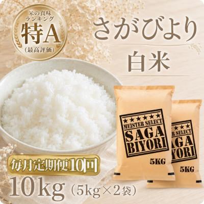 ふるさと納税 江北町 【毎月定期便】さがびより　白米10kg【5kg×2袋】(江北町)全10回