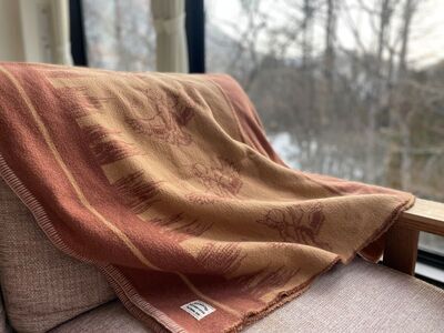 赤外線を吸収して温かくなる難燃ボアの焚火カモ柄ブランケット　Sサイズ_ブリティッシュアーミー【G0649】