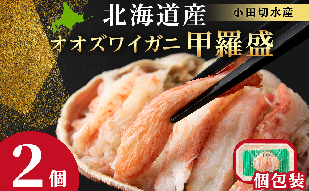 北海道産 大ズワイ甲羅盛×2個＜小田切水産＞ オオズワイ 蟹 かに カニ AM174