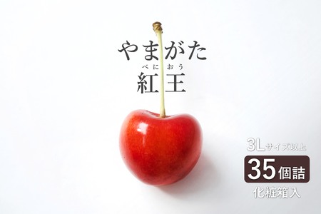 【2024年6月～発送分先行受付】さくらんぼ「やまがた紅王」35粒(3L～4L・290g以上化粧箱)_H200(R6)