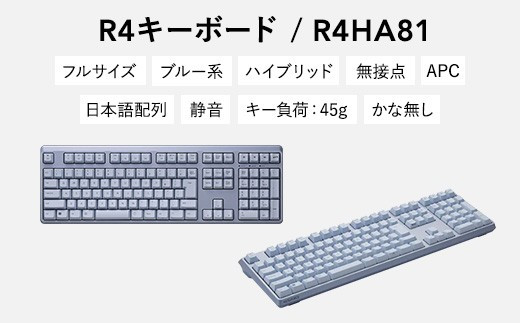 東プレ REALFORCE R4 キーボード 日本語配列 フルサイズ 45g メタリックブルー （型式：R4HA81）