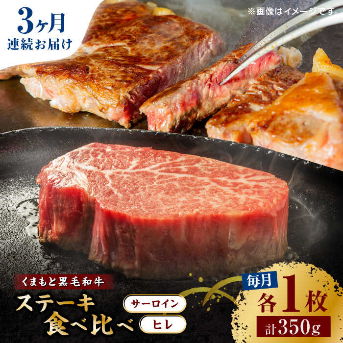 【ふるさと納税】【3回定期便】くまもと黒毛和牛 ステーキ食べ比べ ヒレステーキ サーロインステーキ【馬刺しの郷 民守】[ZBL057]