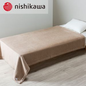 西川 カシミヤ毛布QL6653 ベージュ FQ03602015300｜無地 シンプル 毛羽部分 カシミヤ100% 暖かい やわらか 心地よい寝心地 [4007]