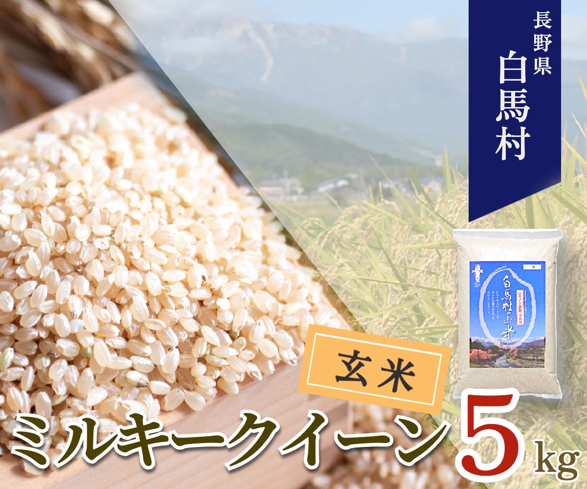 今だけ！特別寄附額＜令和7年産＞ 新米 先行予約 ミルキークイーン＜玄米＞5kg /長野県白馬村 信州 2025年産 米 お米 ご飯 ごはん 送料無料【B0030144】