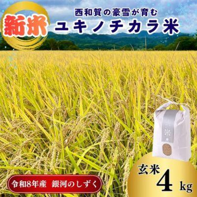 ふるさと納税 西和賀町 アースコネクト【令和8年度産】ユキノチカラ米　銀河のしずく　玄米4kg
