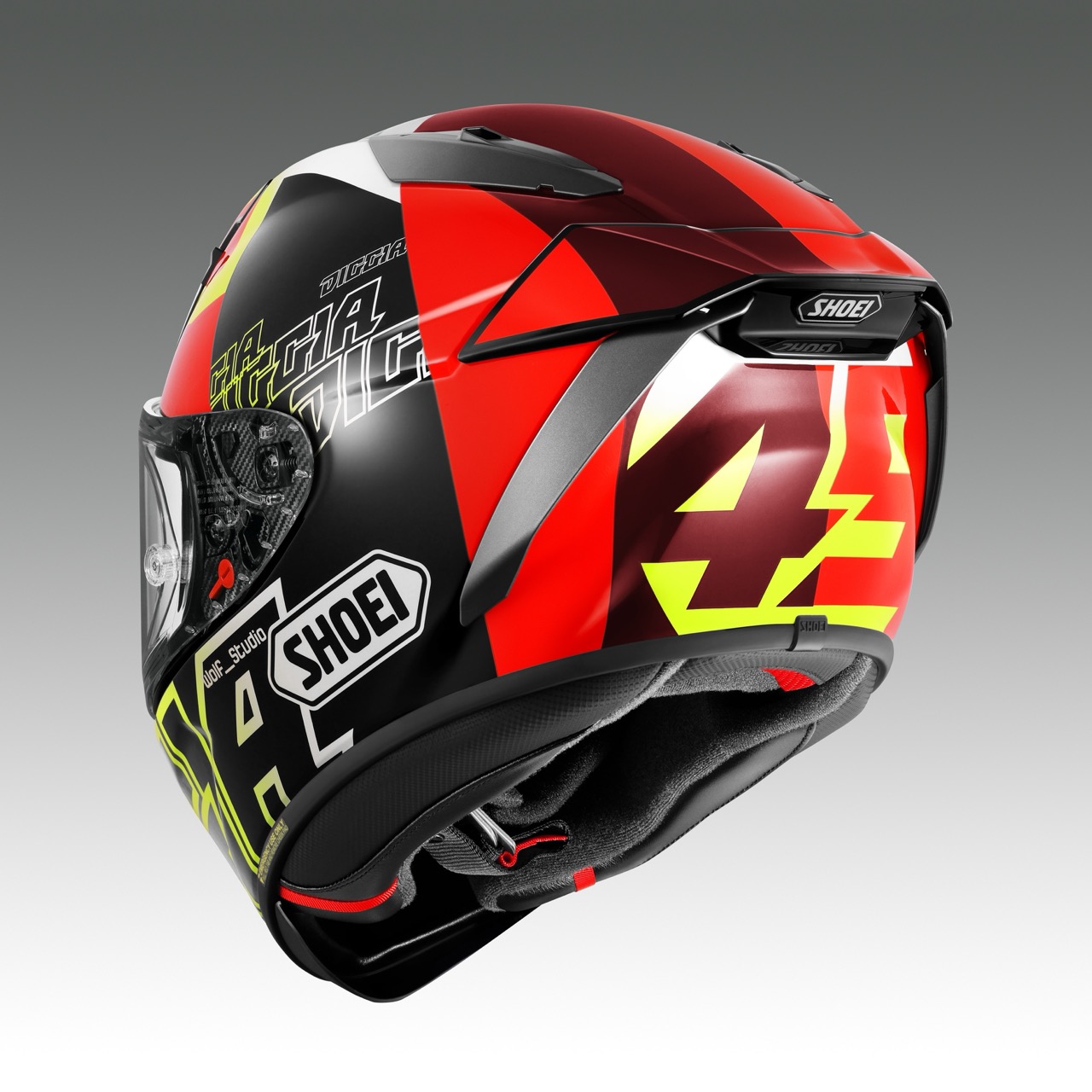 SHOEIヘルメット【X-Fifteen DIGGIA 2 (YELLOW／RED)】XL フィッティングチケット付き｜エックスフィフティーン ディジャ フルフェイス バイク ツーリング ショウエイ 